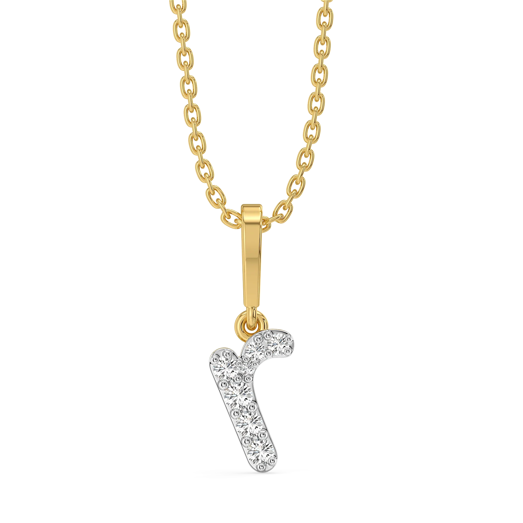 Rockstar R - Lab Diamond Alphabet Pendant Main image