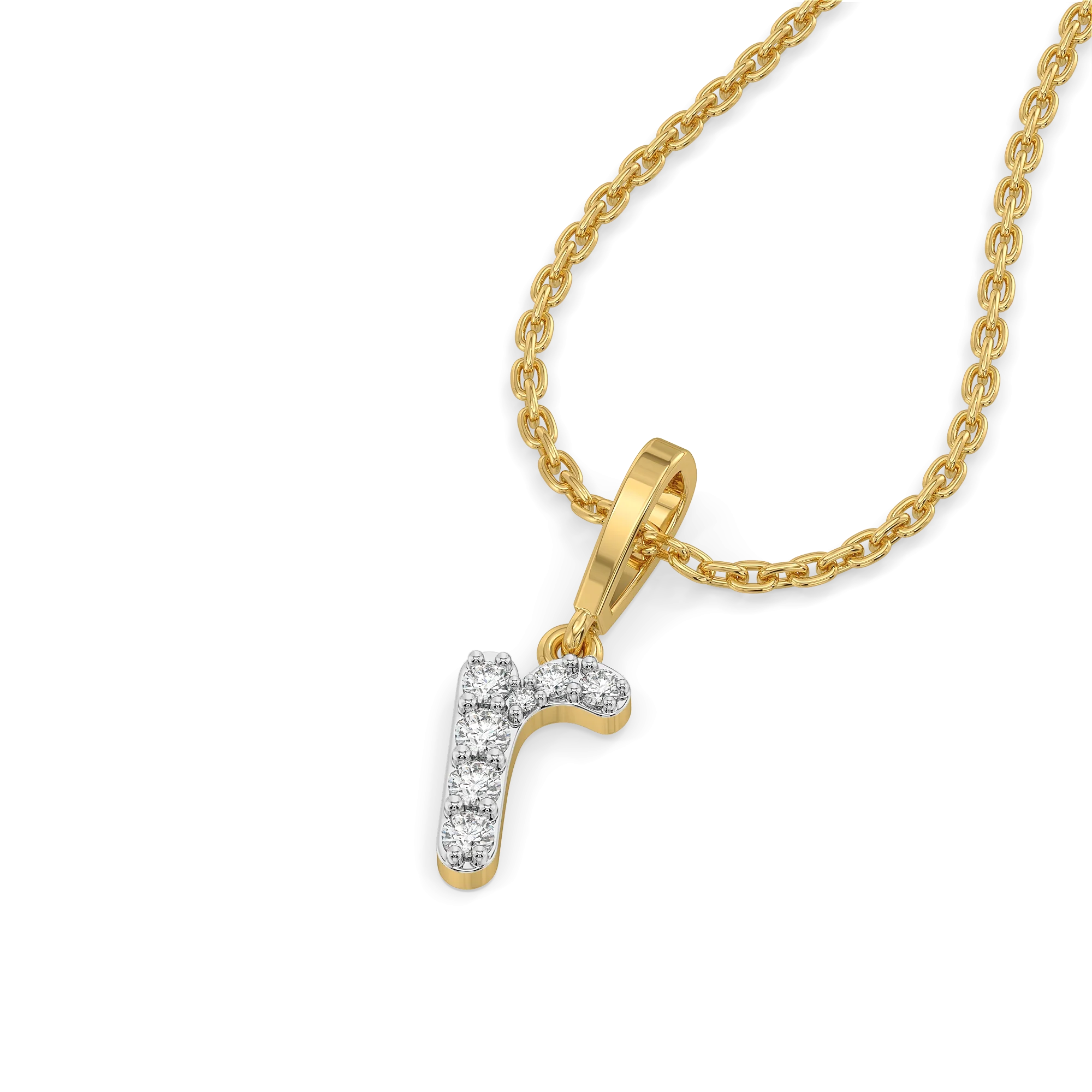 Rockstar R - Lab Diamond Alphabet Pendant Secondary image