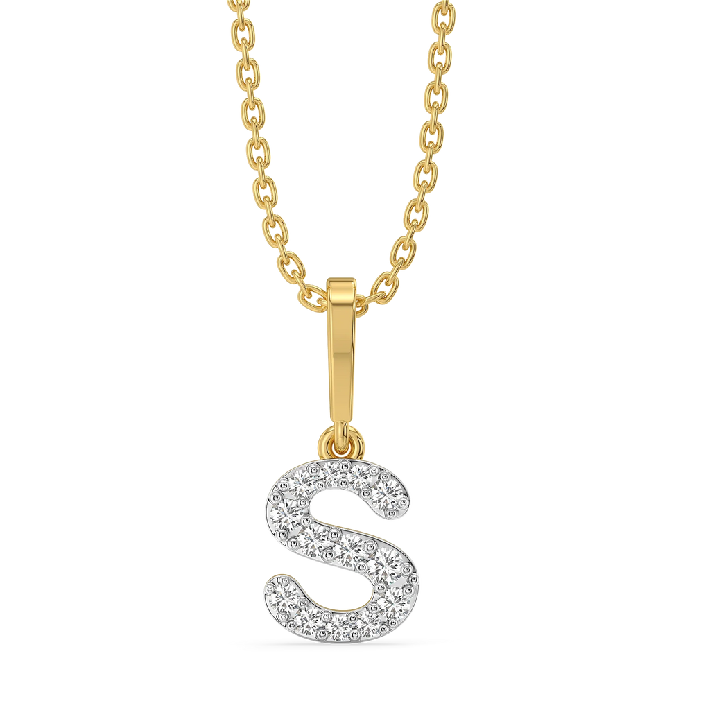 Sassy S - Lab Diamond Alphabet Pendant