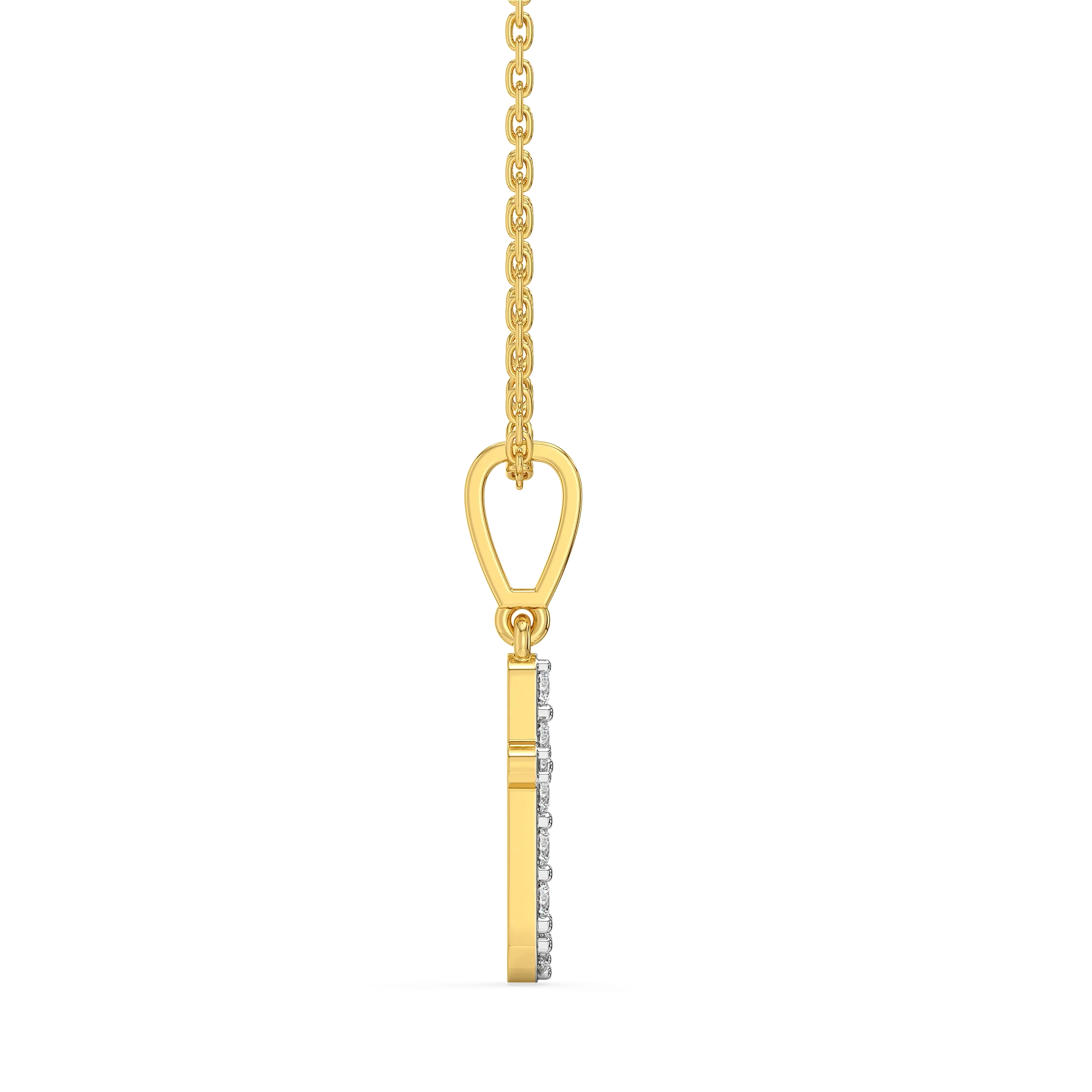 Tiny Treasure T - Lab Diamond Alphabet Pendant