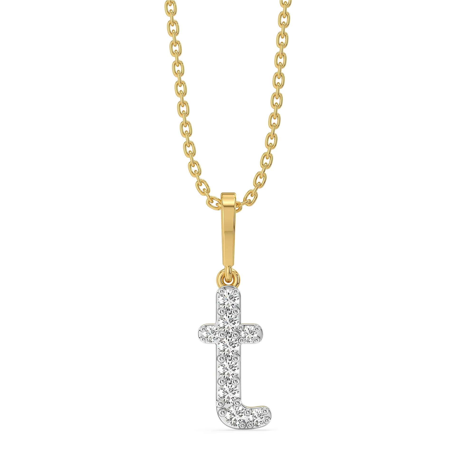 Tiny Treasure T - Lab Diamond Alphabet Pendant Main image