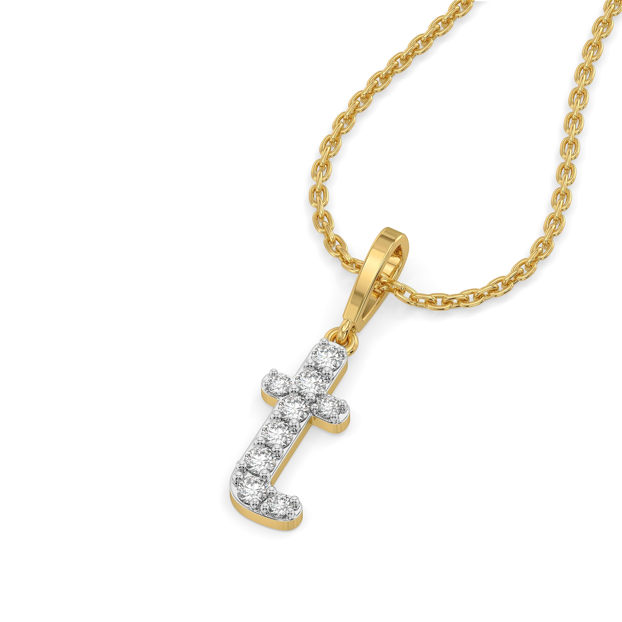 Tiny Treasure T - Lab Diamond Alphabet Pendant Secondary image