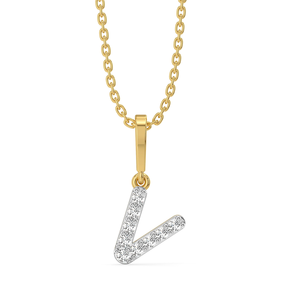 V-ery Cute - Lab Diamond Alphabet Pendant