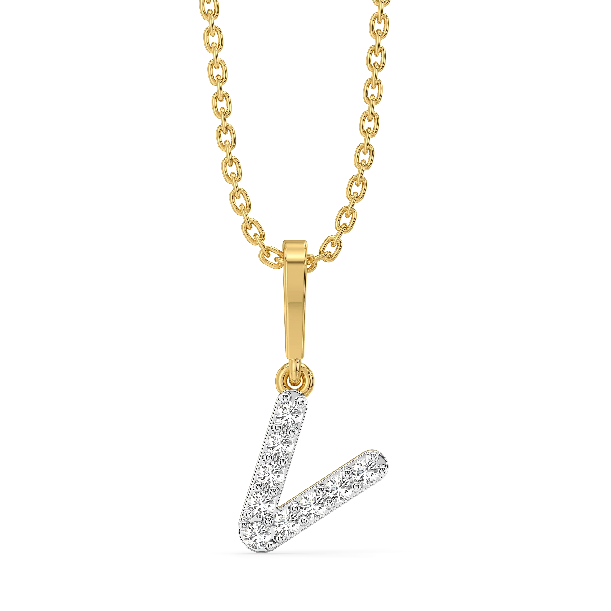 V-ery Cute - Lab Diamond Alphabet Pendant Main image