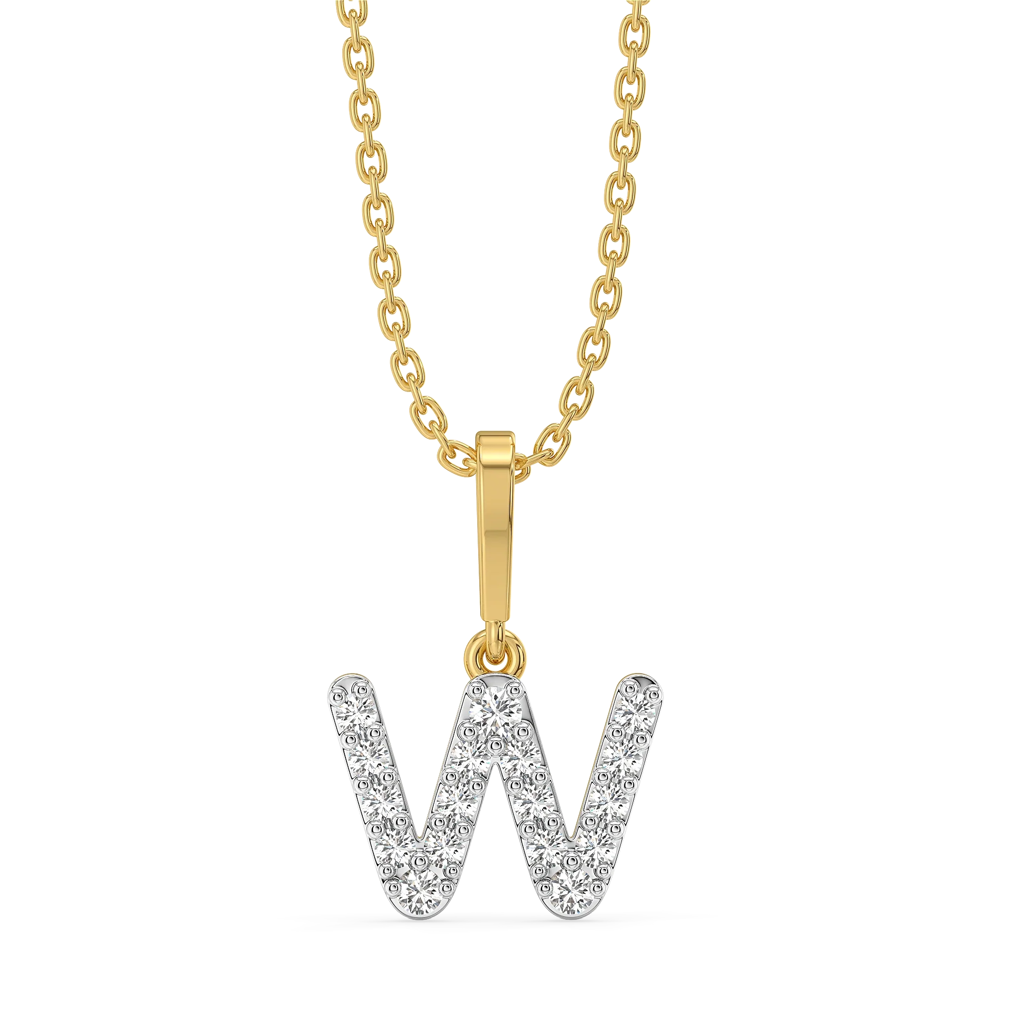Wink of W-itty - Lab Diamond Alphabet Pendant Main image