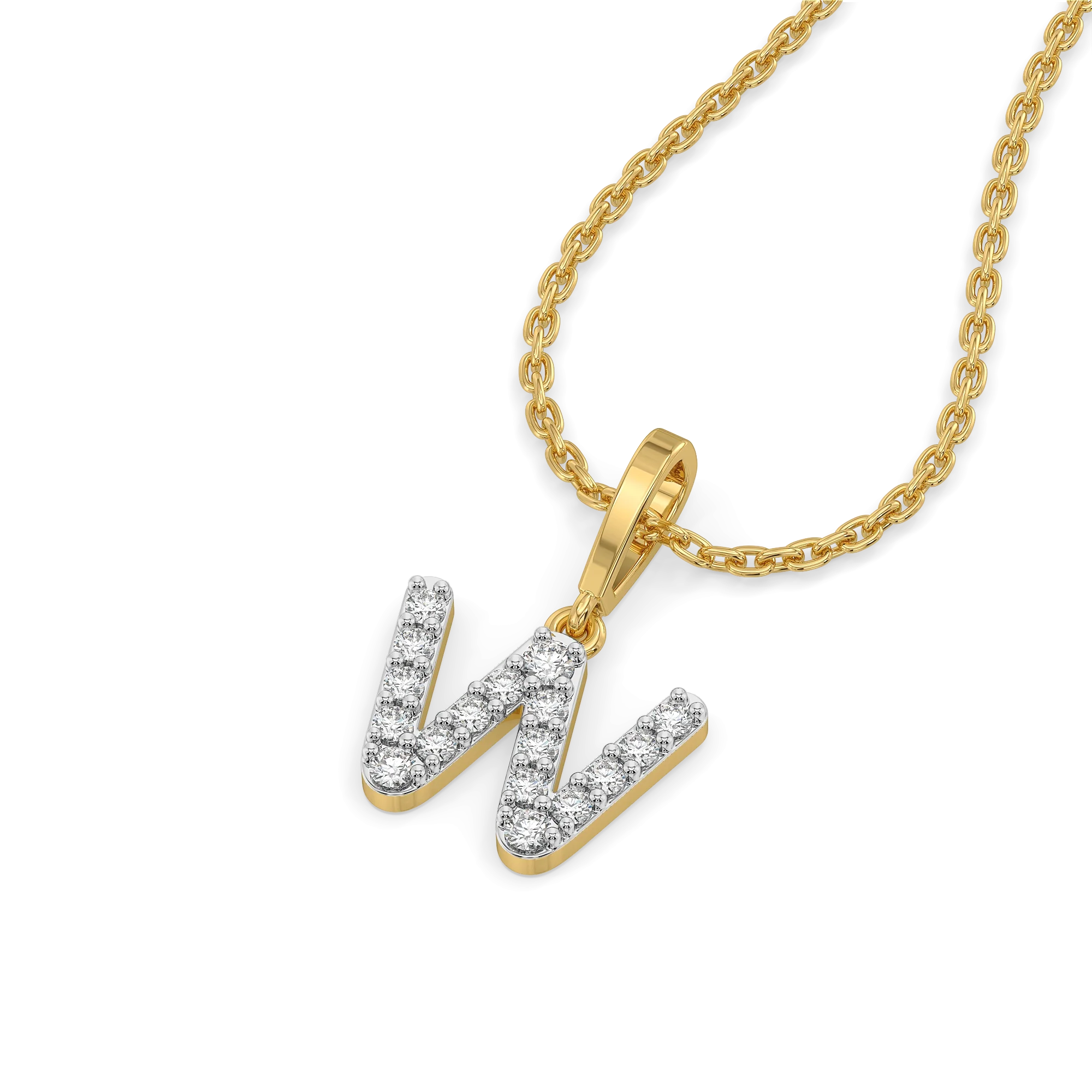 Wink of W-itty - Lab Diamond Alphabet Pendant Secondary image