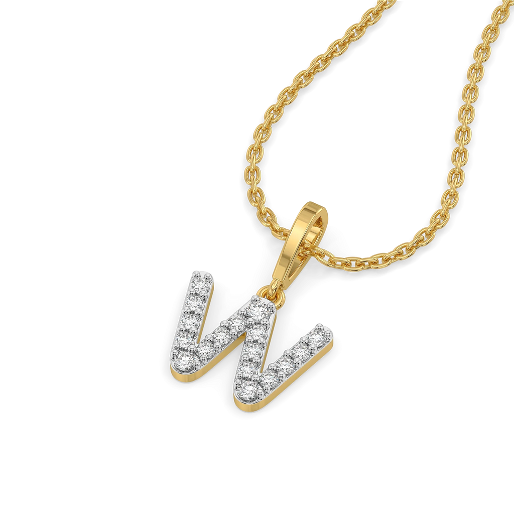 Wink of W-itty - Lab Diamond Alphabet Pendant