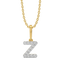 Zig-Zag Z - Lab Diamond Alphabet Pendant