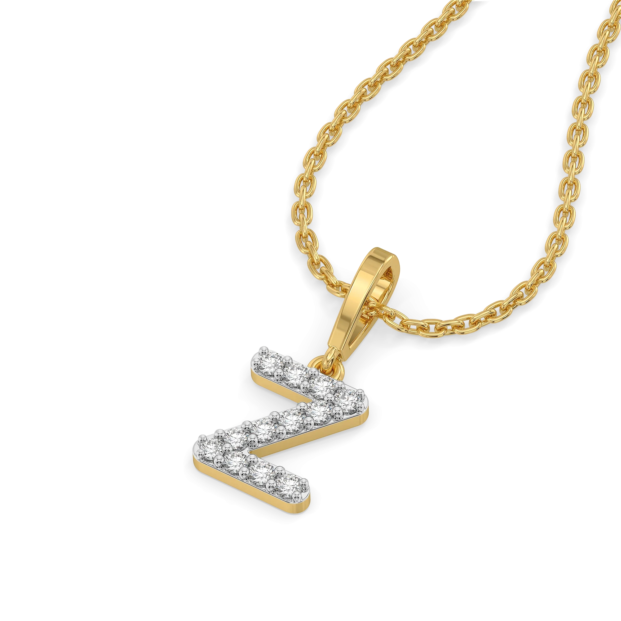 Zig-Zag Z - Lab Diamond Alphabet Pendant Secondary image