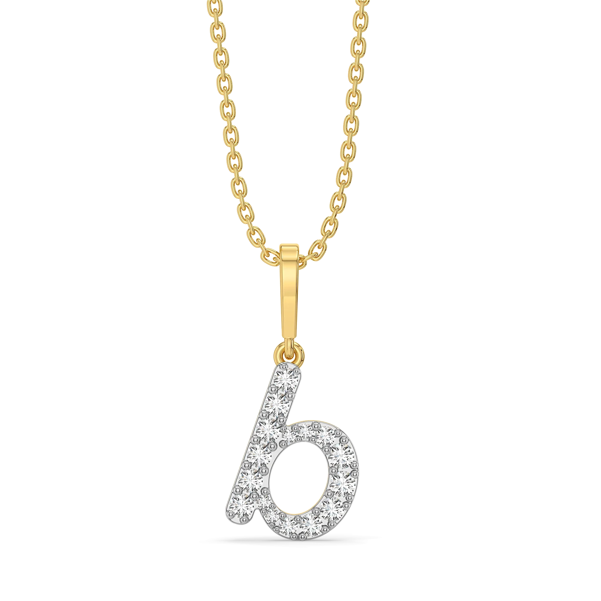 Bubble B - Lab Diamond Alphabet Pendant Main image
