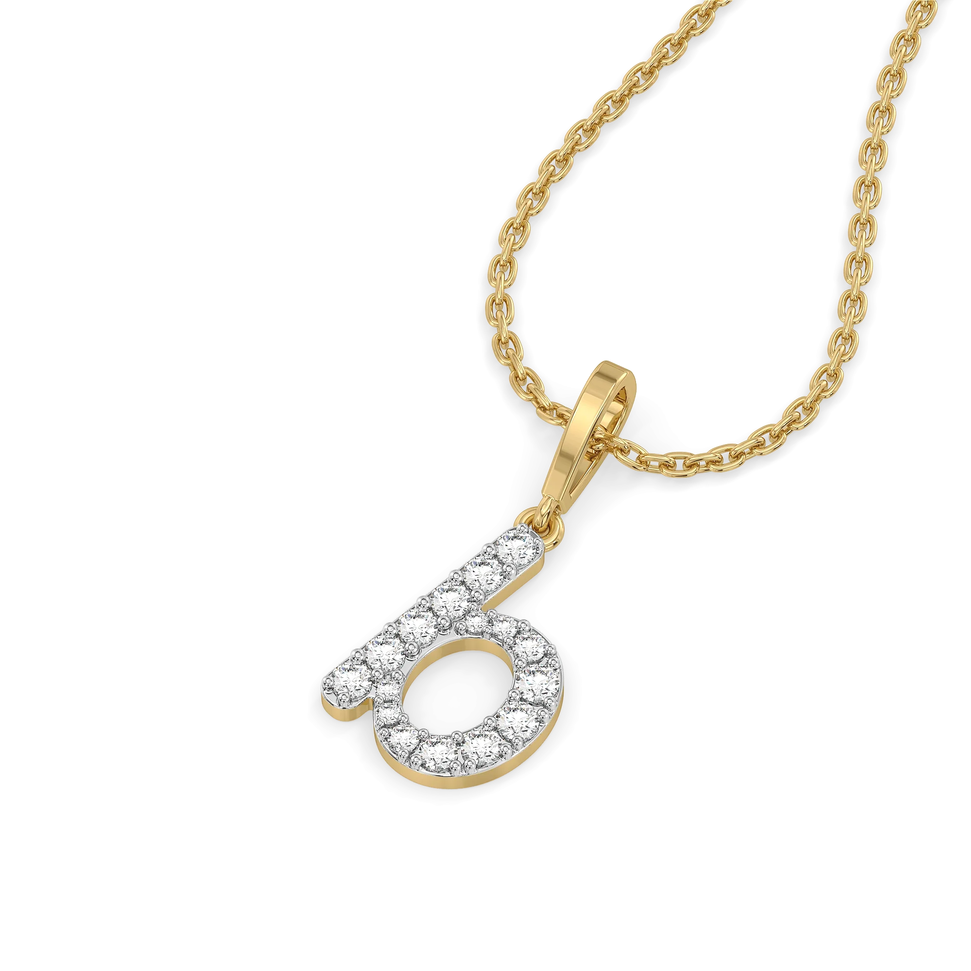 Bubble B - Lab Diamond Alphabet Pendant Secondary image