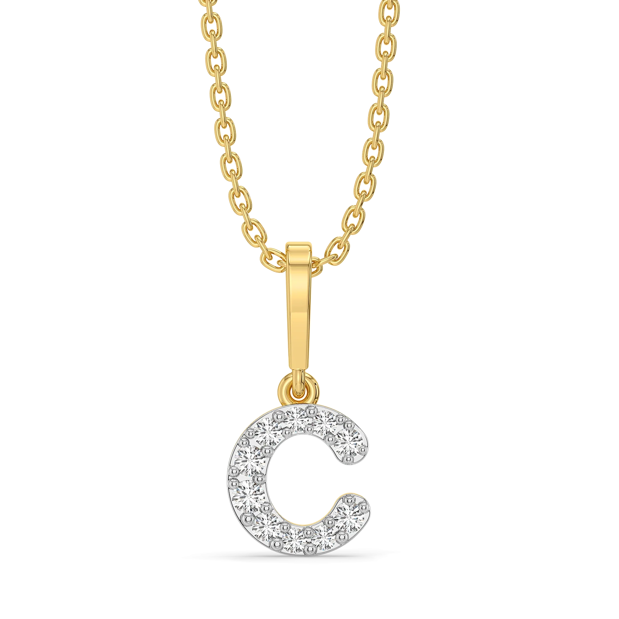C Me Shine - Lab Diamond Alphabet Pendant Main image