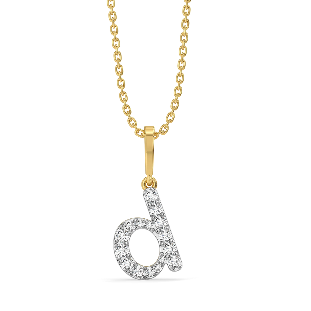 Dainty D - Lab Diamond Alphabet Pendant