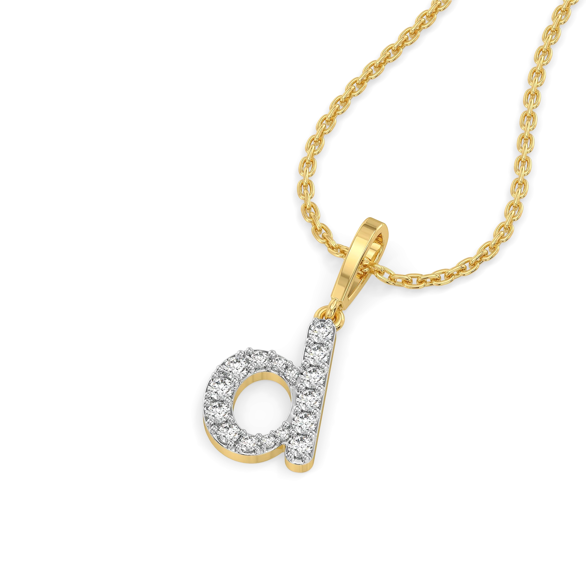 Dainty D - Lab Diamond Alphabet Pendant Secondary image