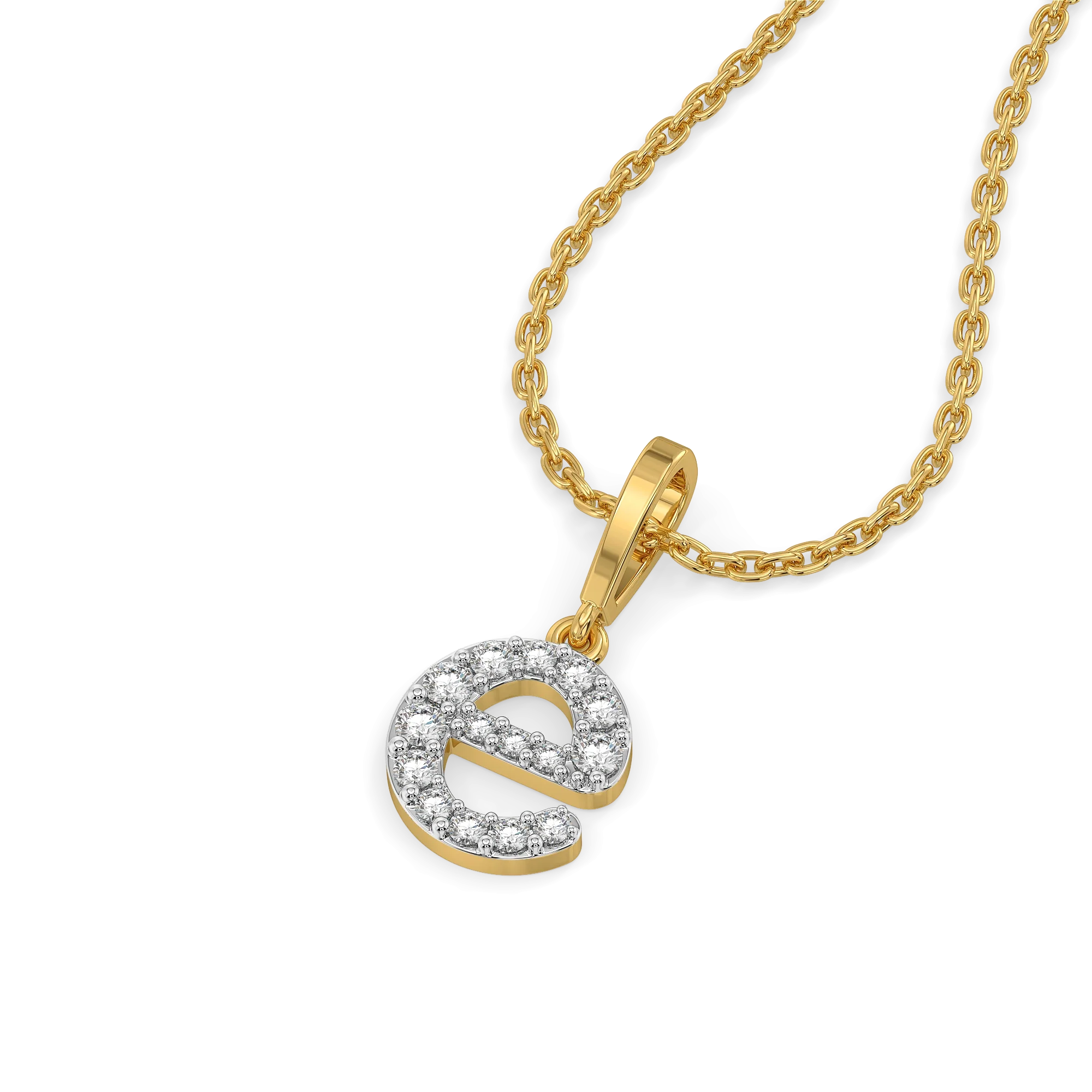 Evermore E - Lab Diamond Alphabet Pendant