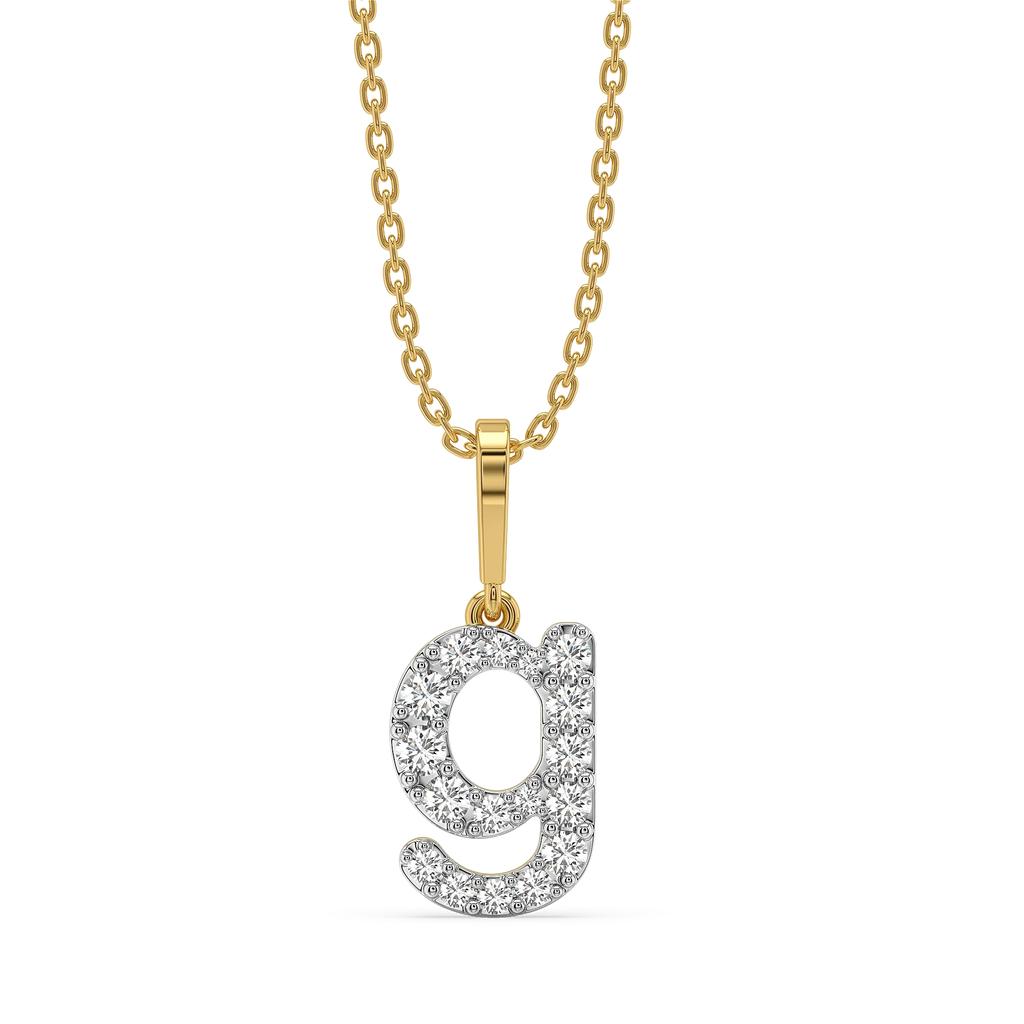 Glow-Up G - Lab Diamond Alphabet Pendant