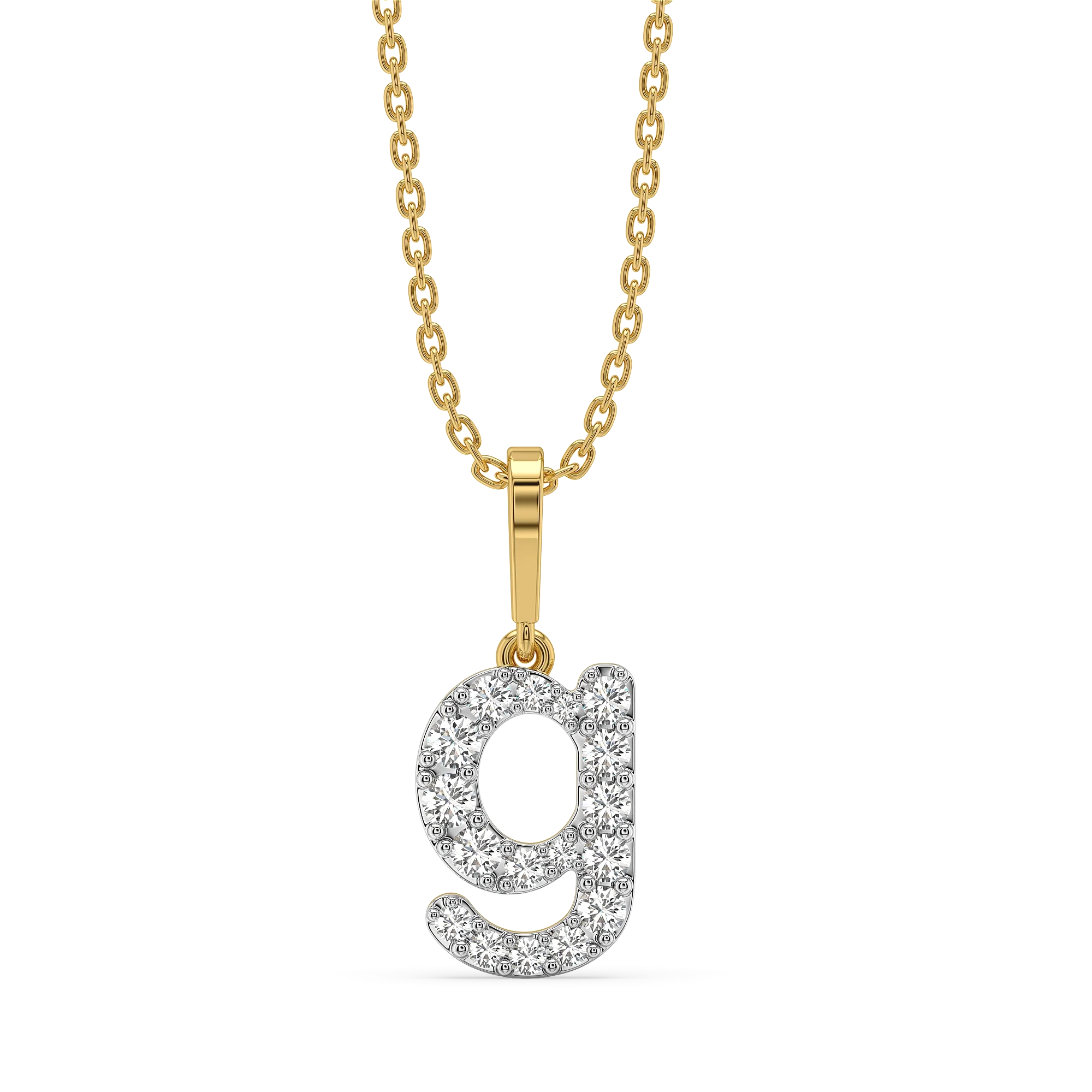 Glow-Up G - Lab Diamond Alphabet Pendant Main image