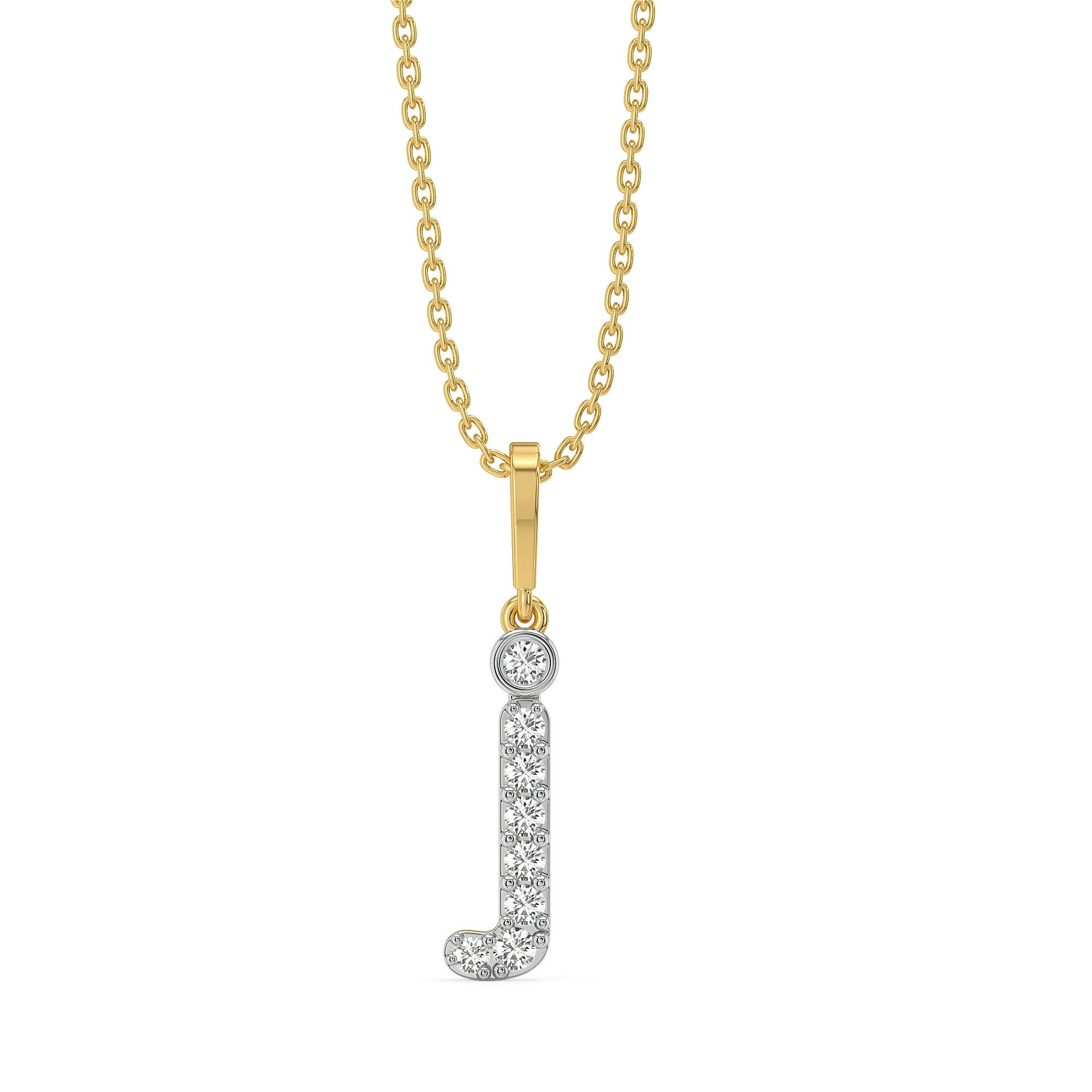 Jolly J - Lab Diamond Alphabet Pendant