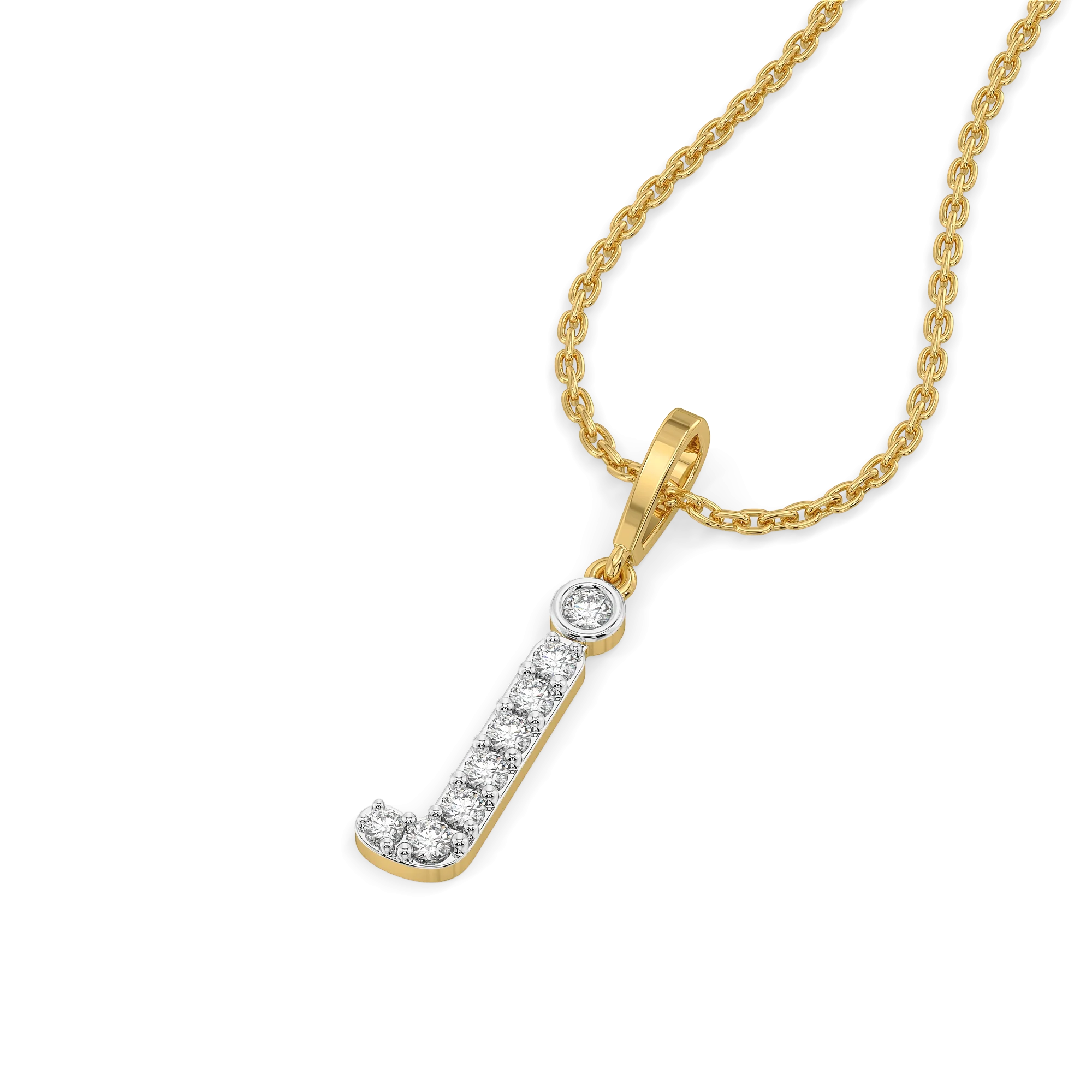 Jolly J - Lab Diamond Alphabet Pendant