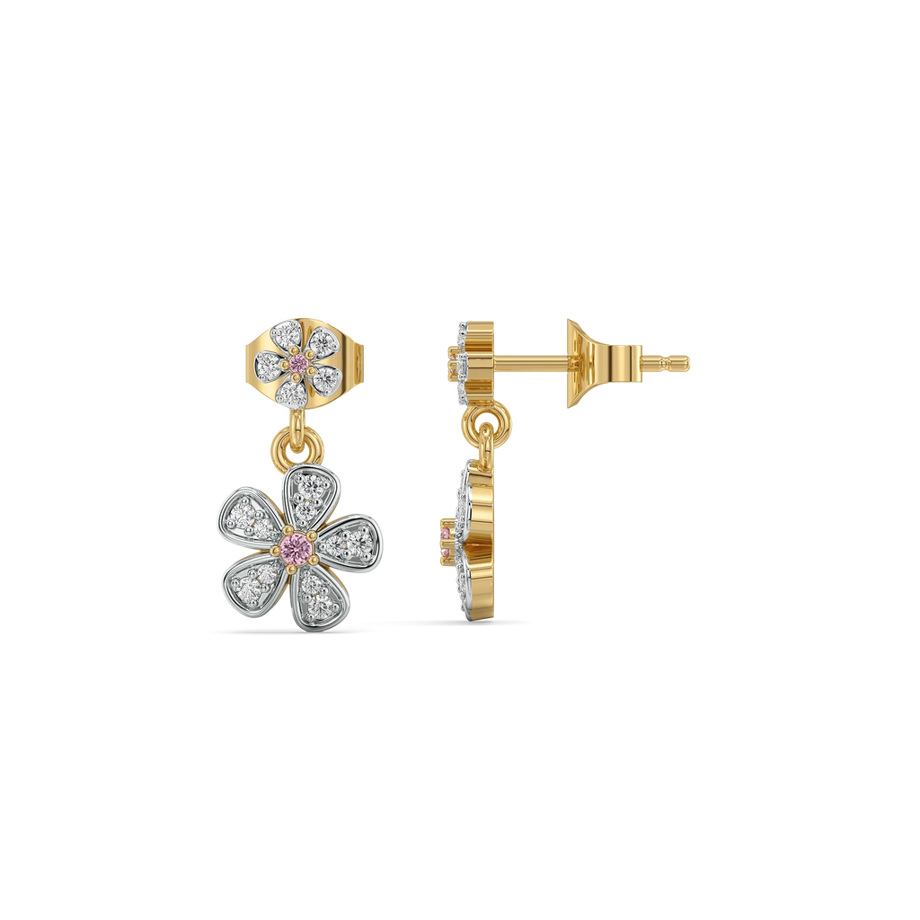 Rosy Garden - Lab Diamond Drop Earrings