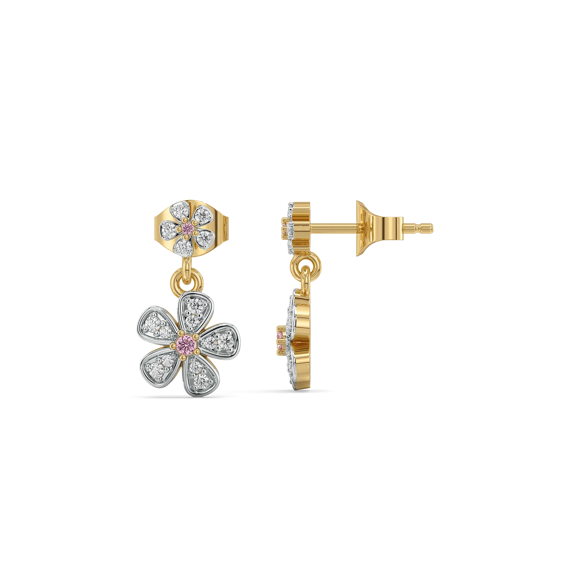 Rosy Garden - Lab Diamond Drop Earrings