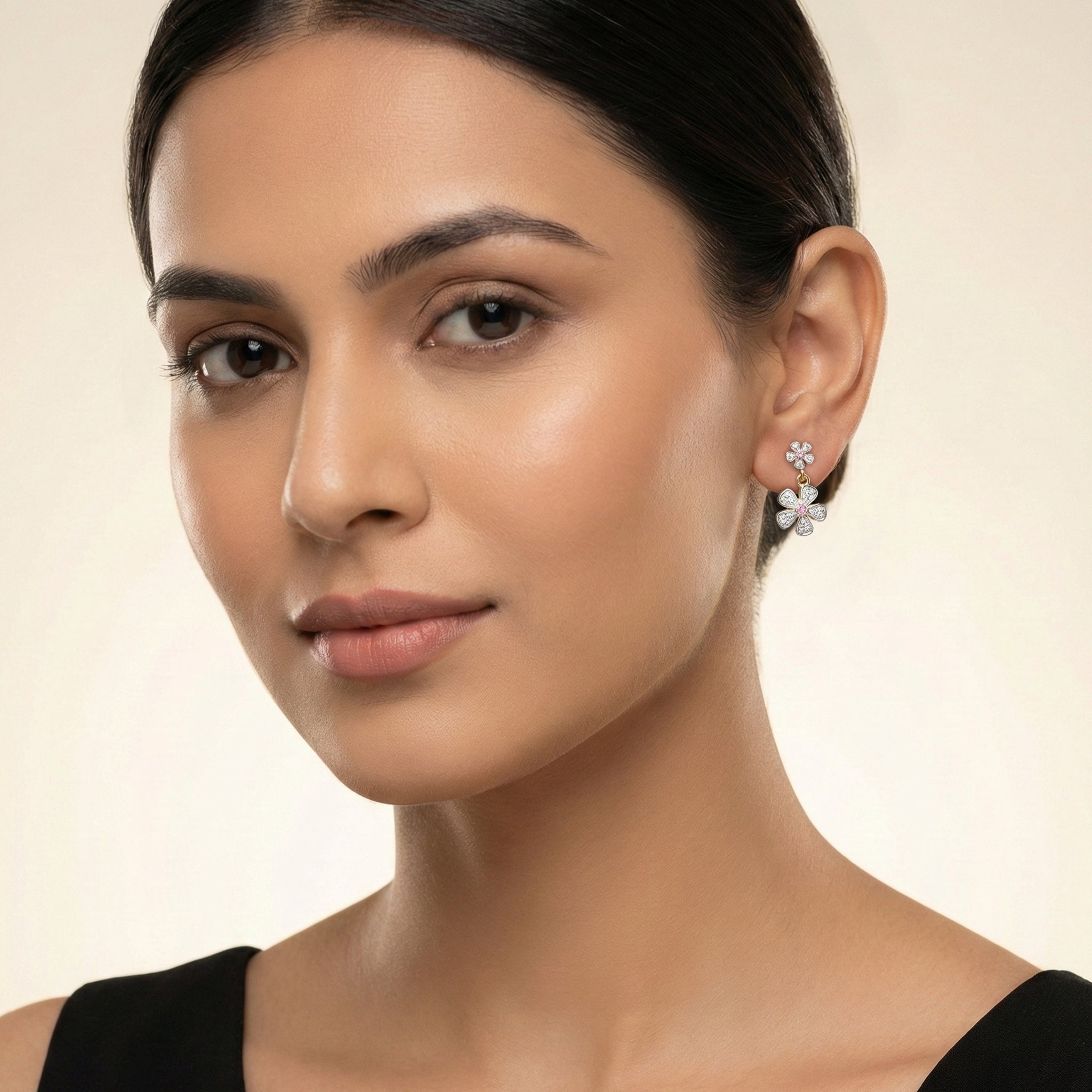 Rosy Garden - Lab Diamond Drop Earrings
