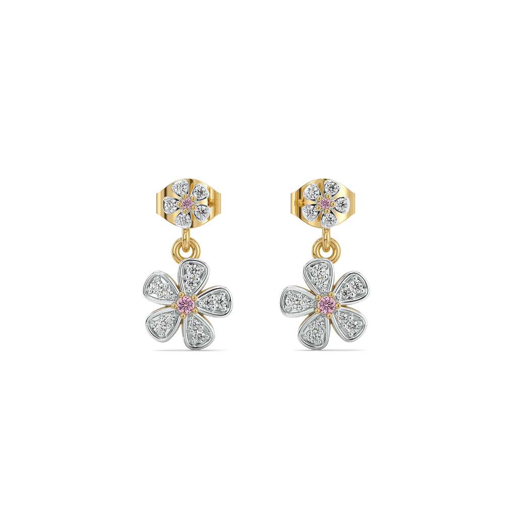 Rosy Garden - Lab Diamond Drop Earrings