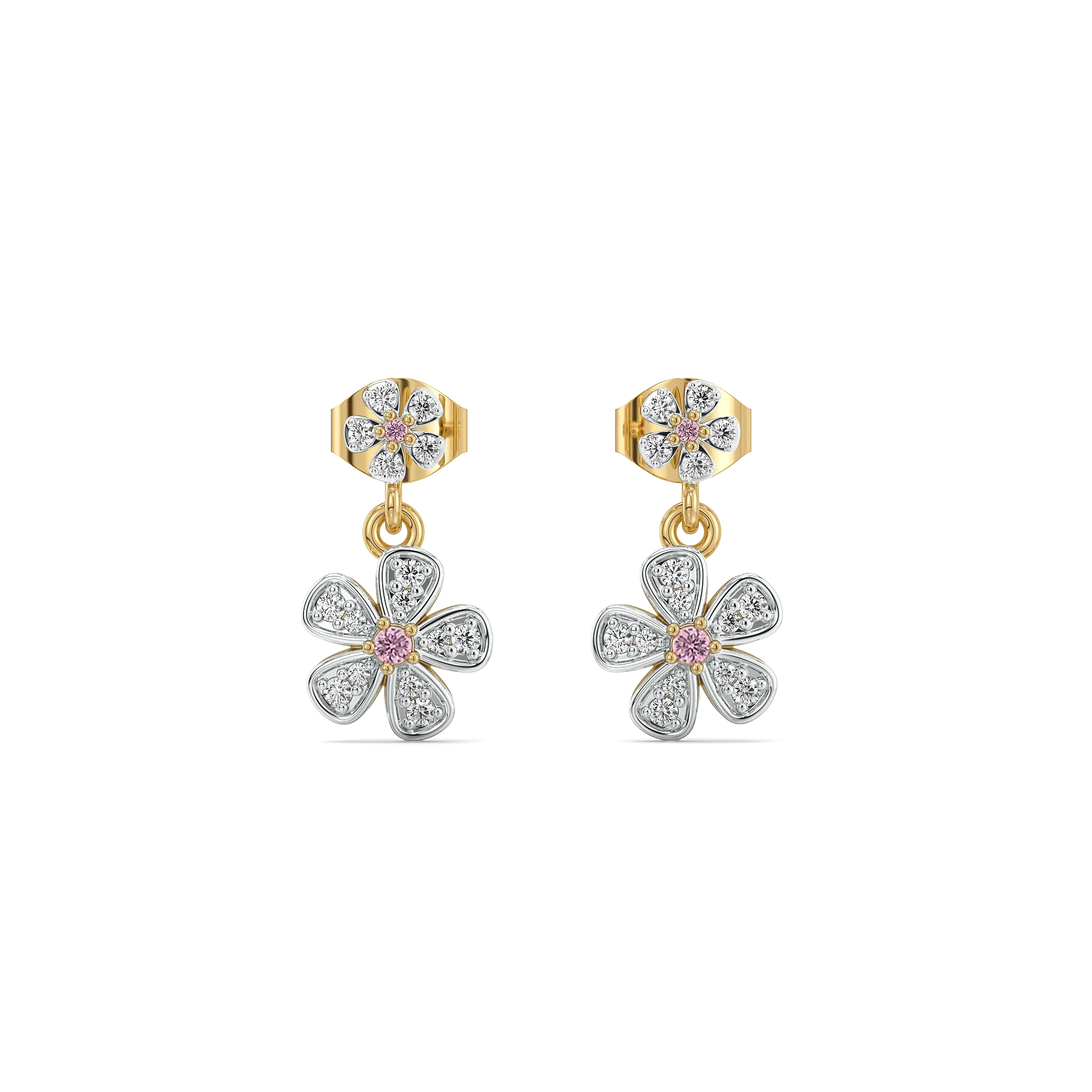 Rosy Garden - Lab Diamond Drop Earrings