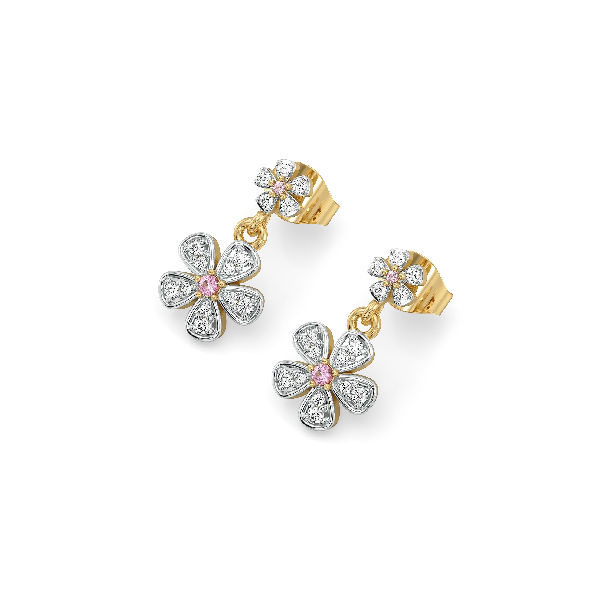 Rosy Garden - Lab Diamond Drop Earrings Main image
