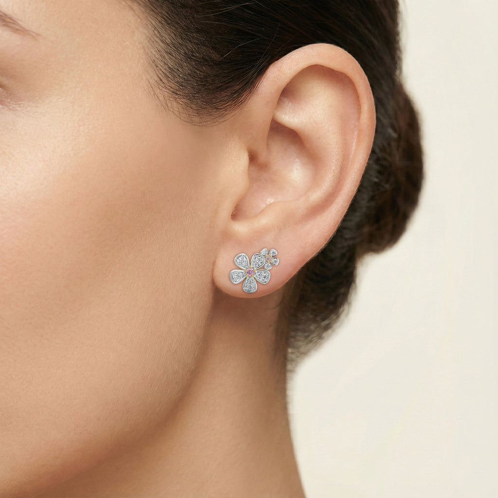 Rosy Garden - Lab Diamond Stud Earrings