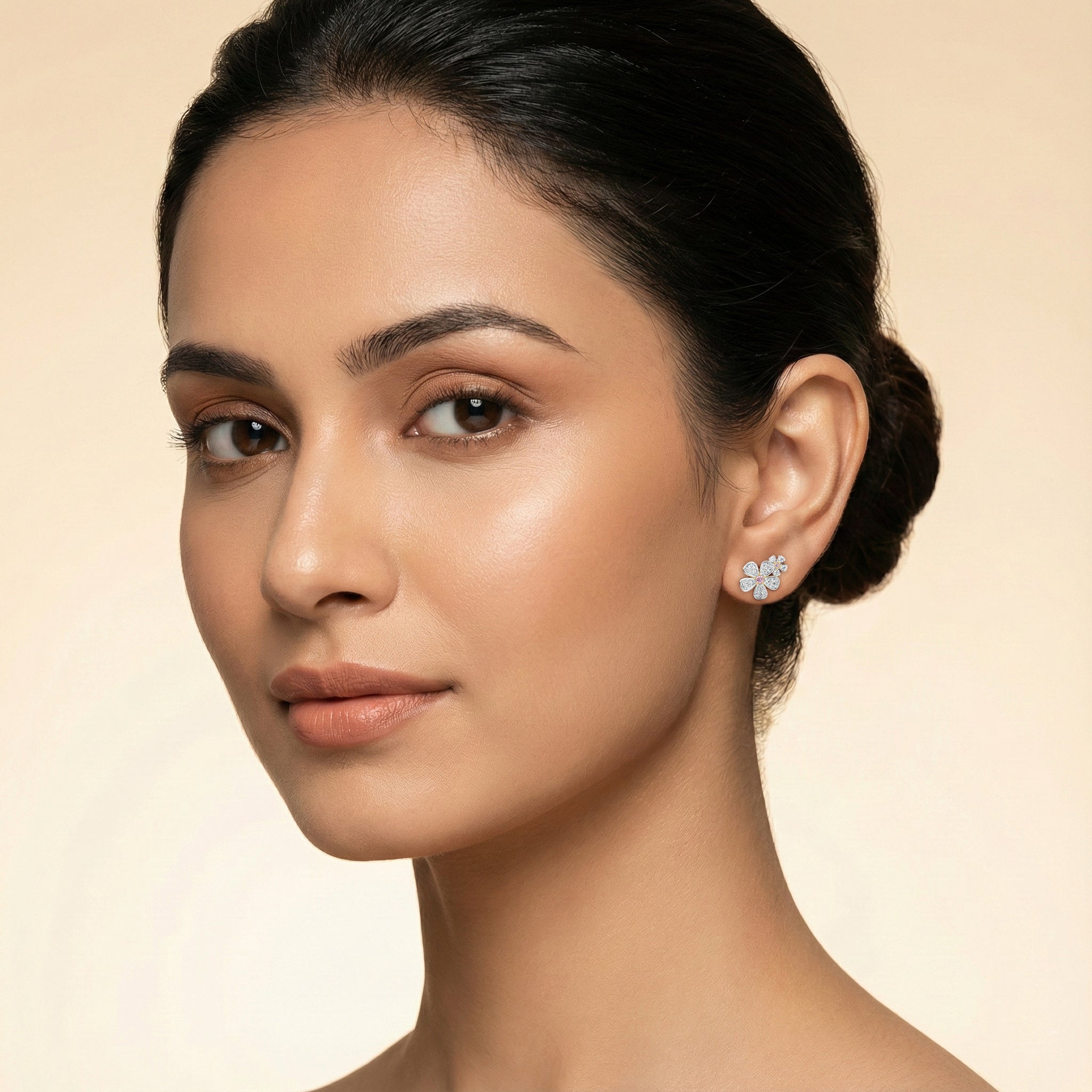 Rosy Garden - Lab Diamond Stud Earrings
