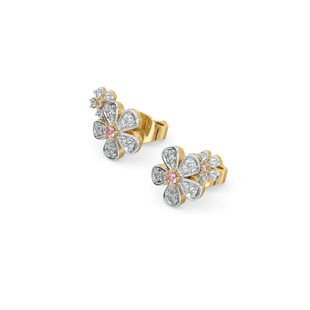 Rosy Garden - Lab Diamond Stud Earrings