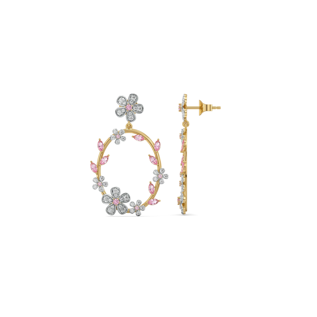 Blush Bouquet - Lab Diamond Drop Earrings