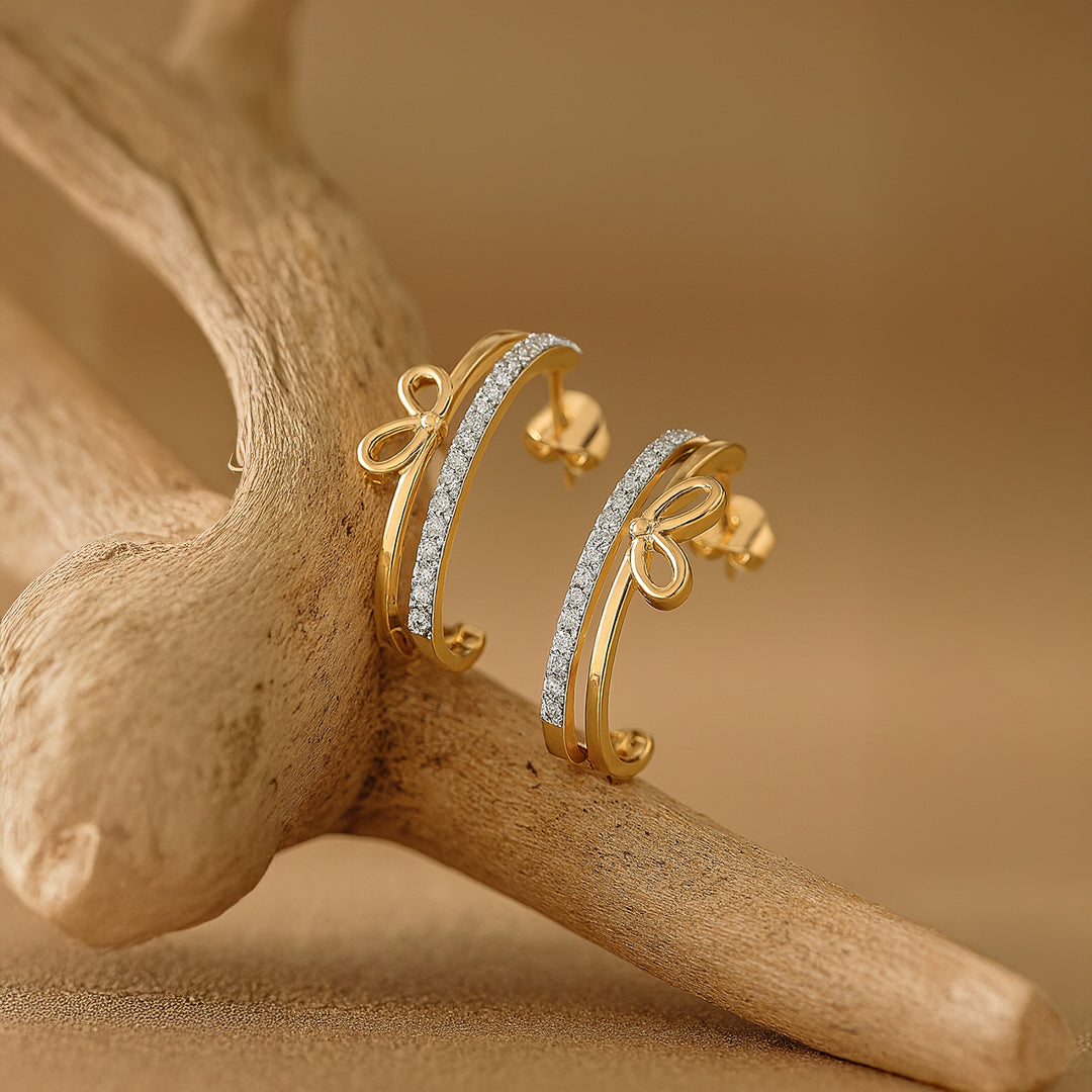 Ribboned Dreams - Lab Diamond Hoops Secondary image