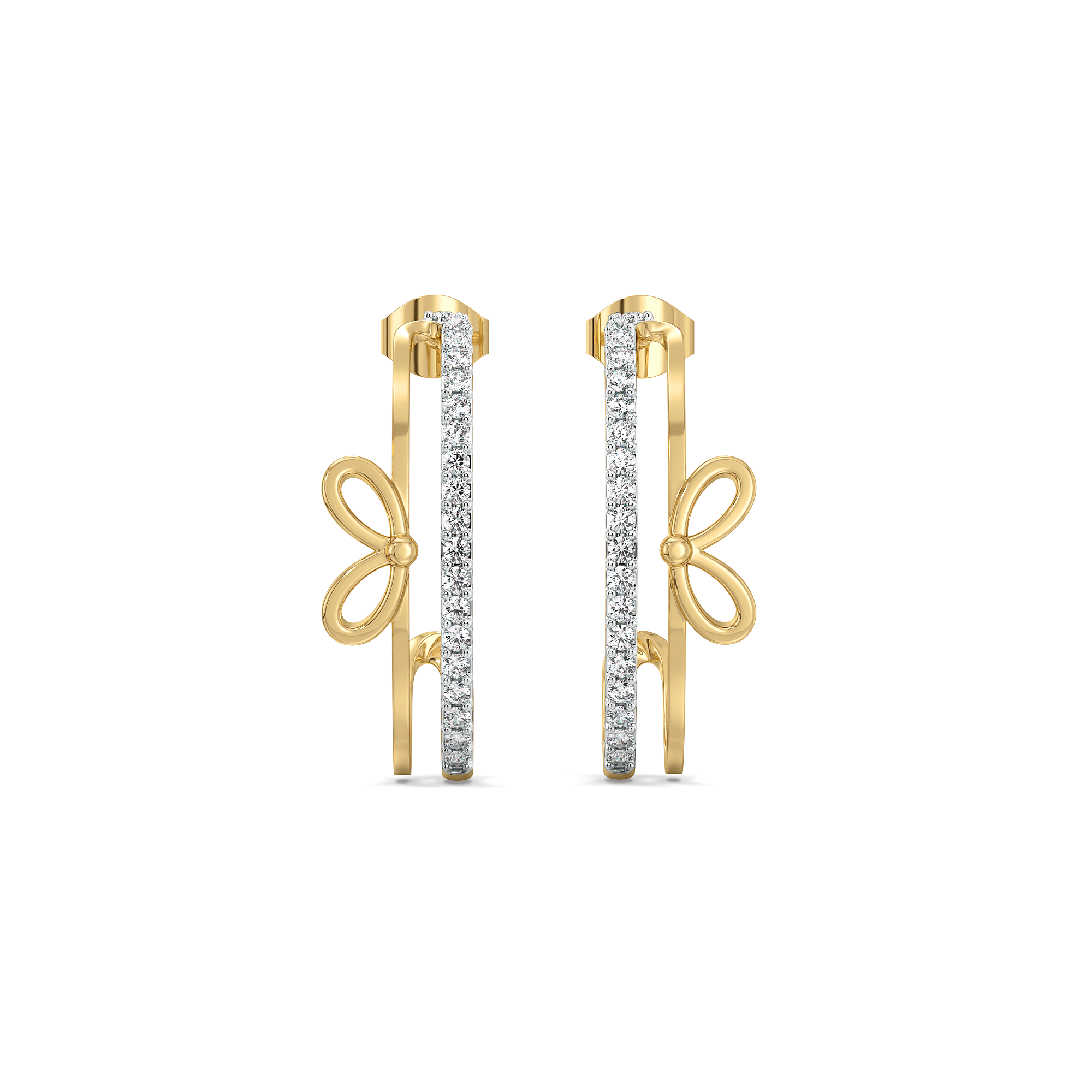 Ribboned Dreams - Lab Diamond Hoops