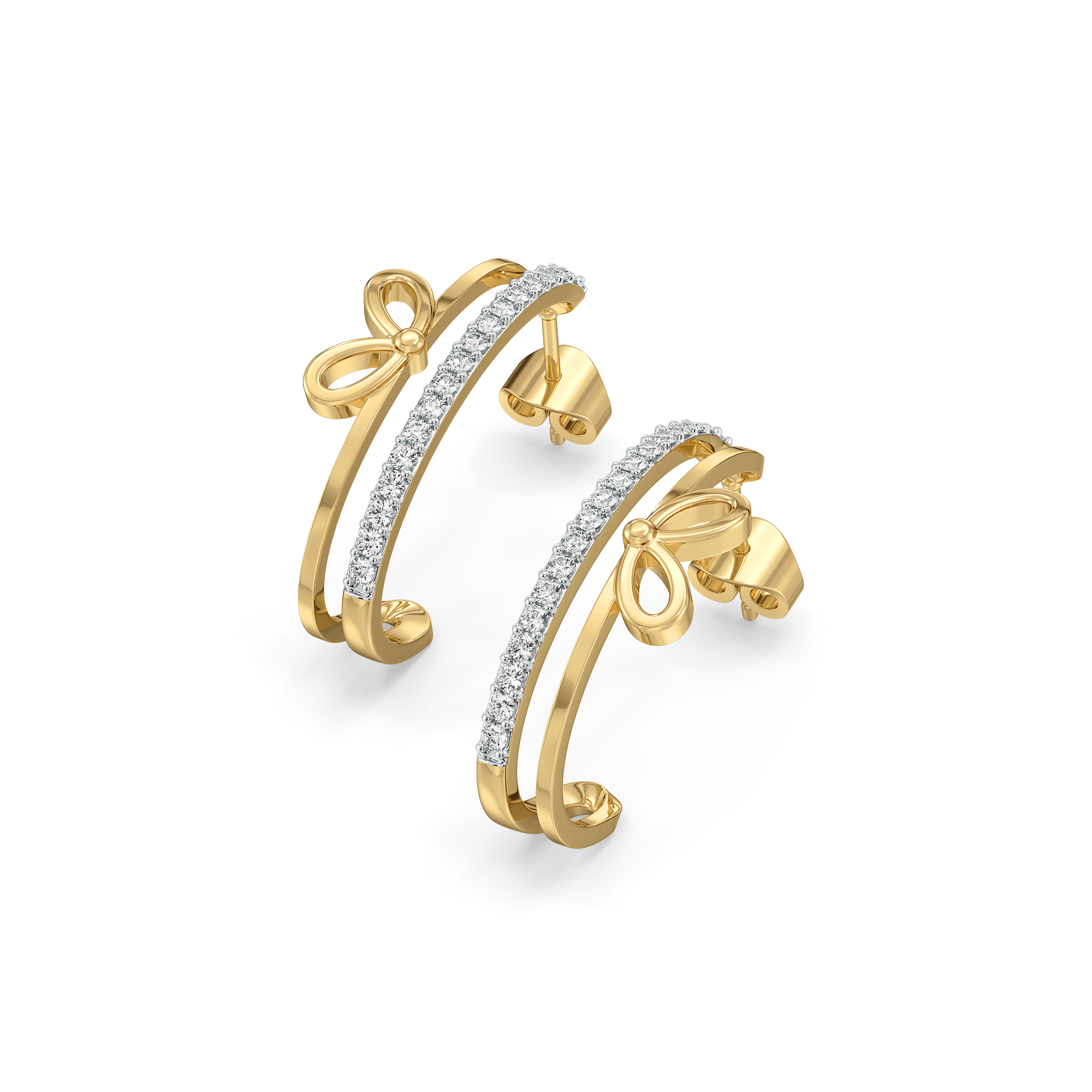 Ribboned Dreams - Lab Diamond Hoops Main image
