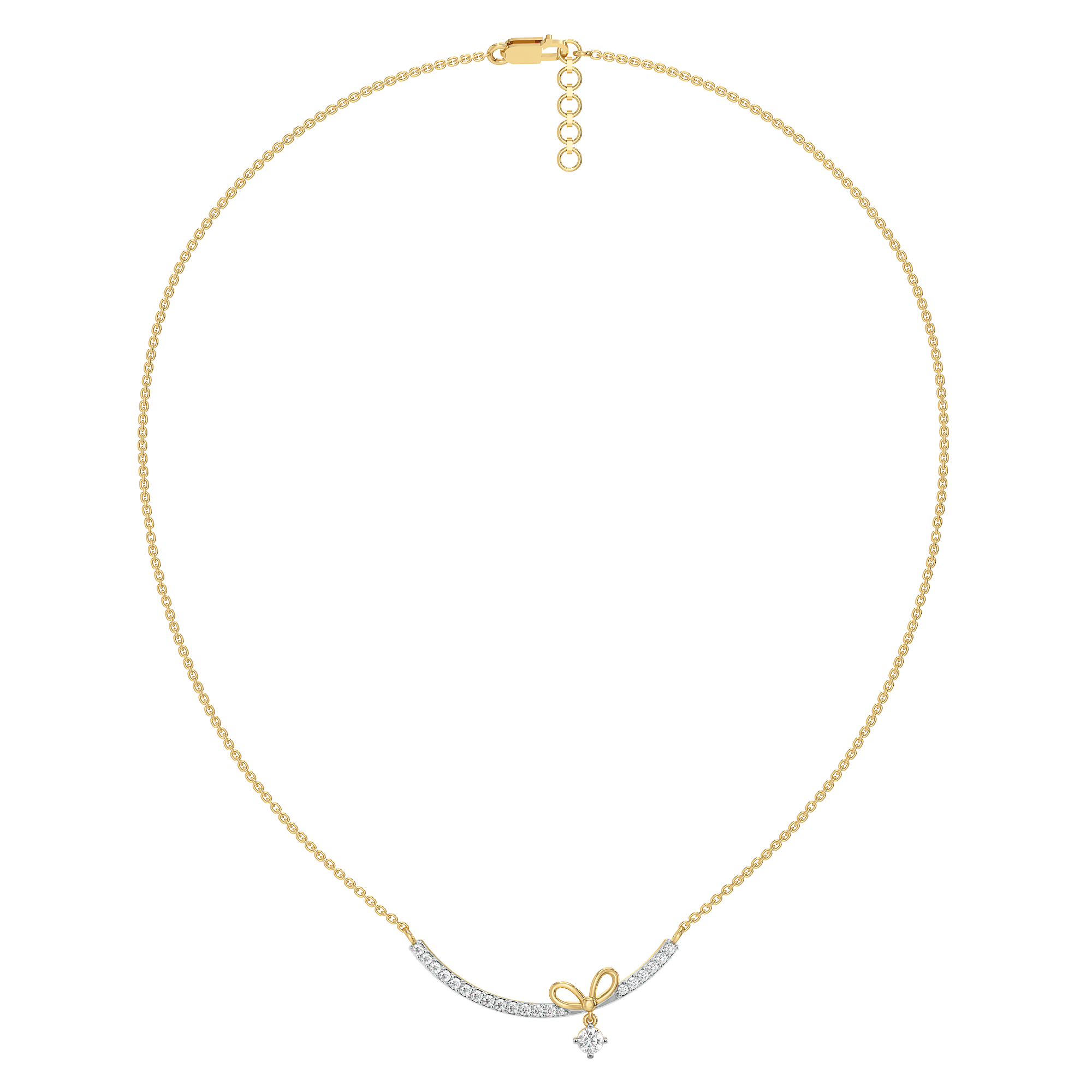 Ribboned Dreams - Lab Diamond Necklace