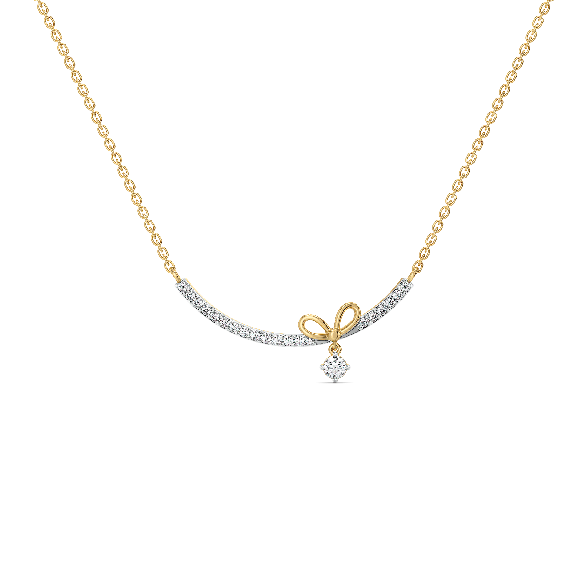 Ribboned Dreams - Lab Diamond Necklace Main image