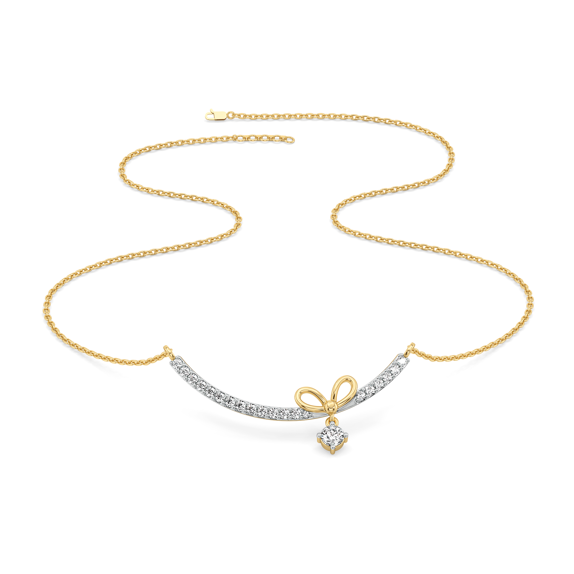 Ribboned Dreams - Lab Diamond Necklace