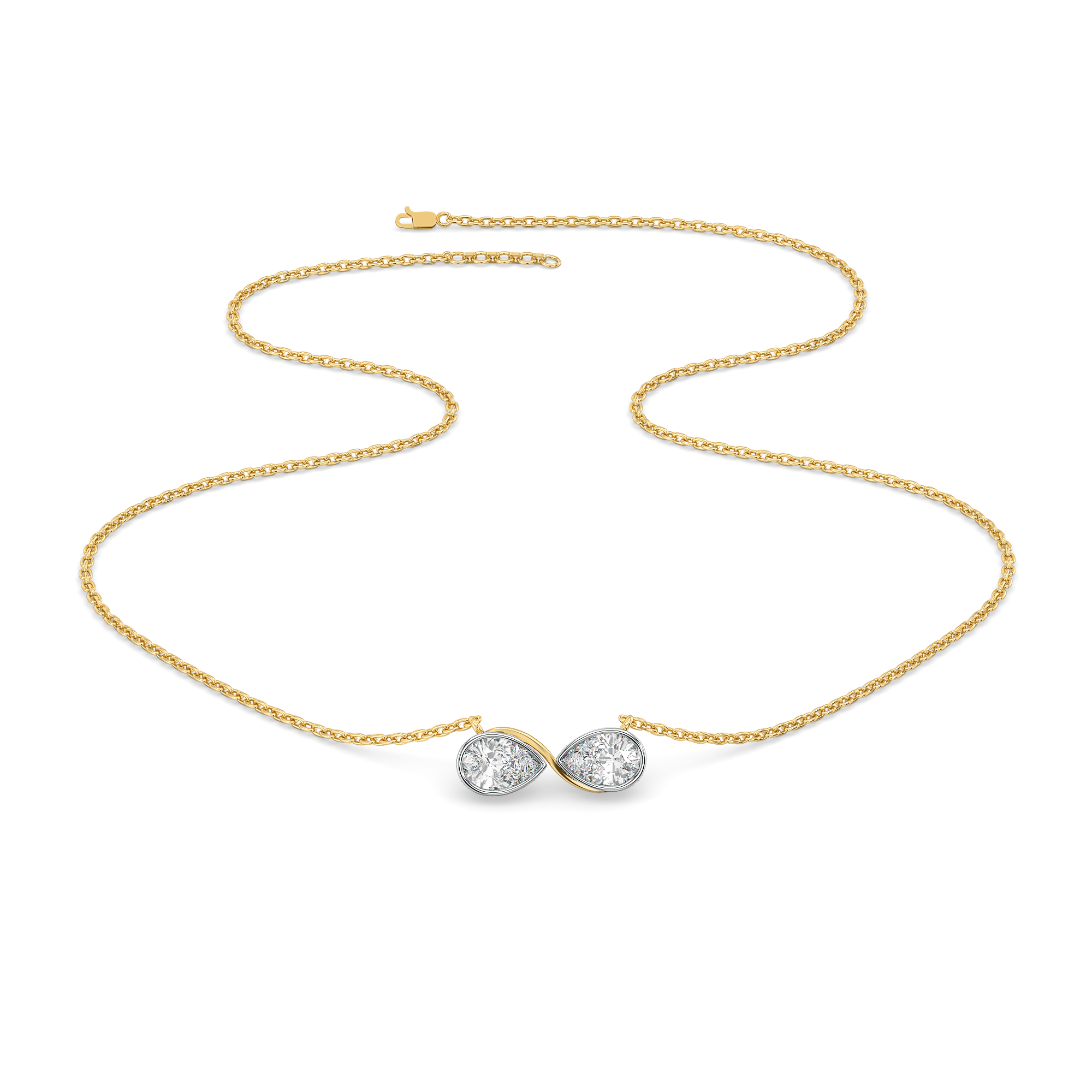 Infinity Pears - Lab Diamond Necklace