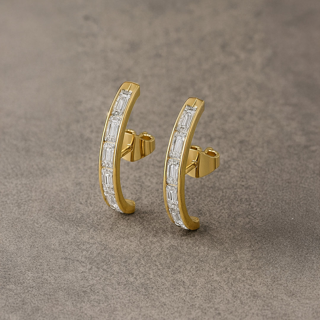 Baguette Brilliance - Lab Diamond Hoop Earrings Secondary image