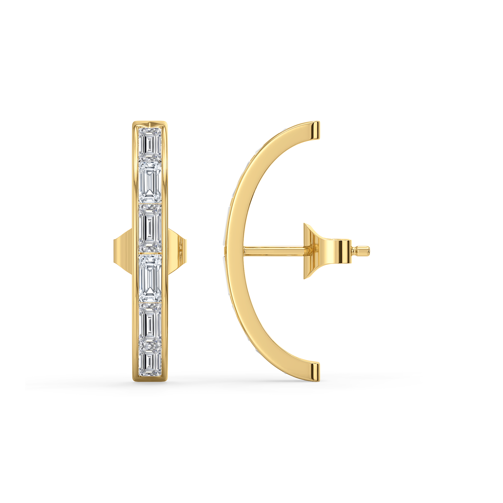 Baguette Brilliance - Lab Diamond Hoop Earrings