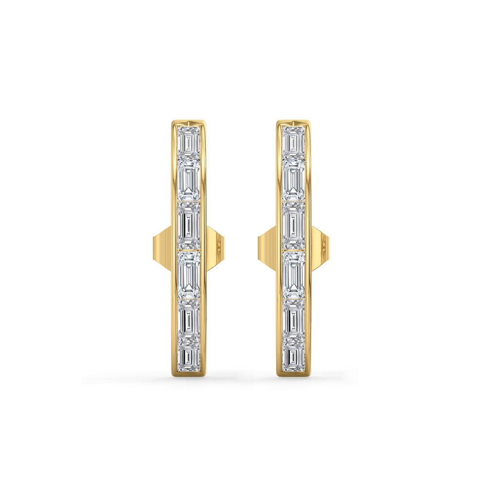 Baguette Brilliance - Lab Diamond Hoop Earrings