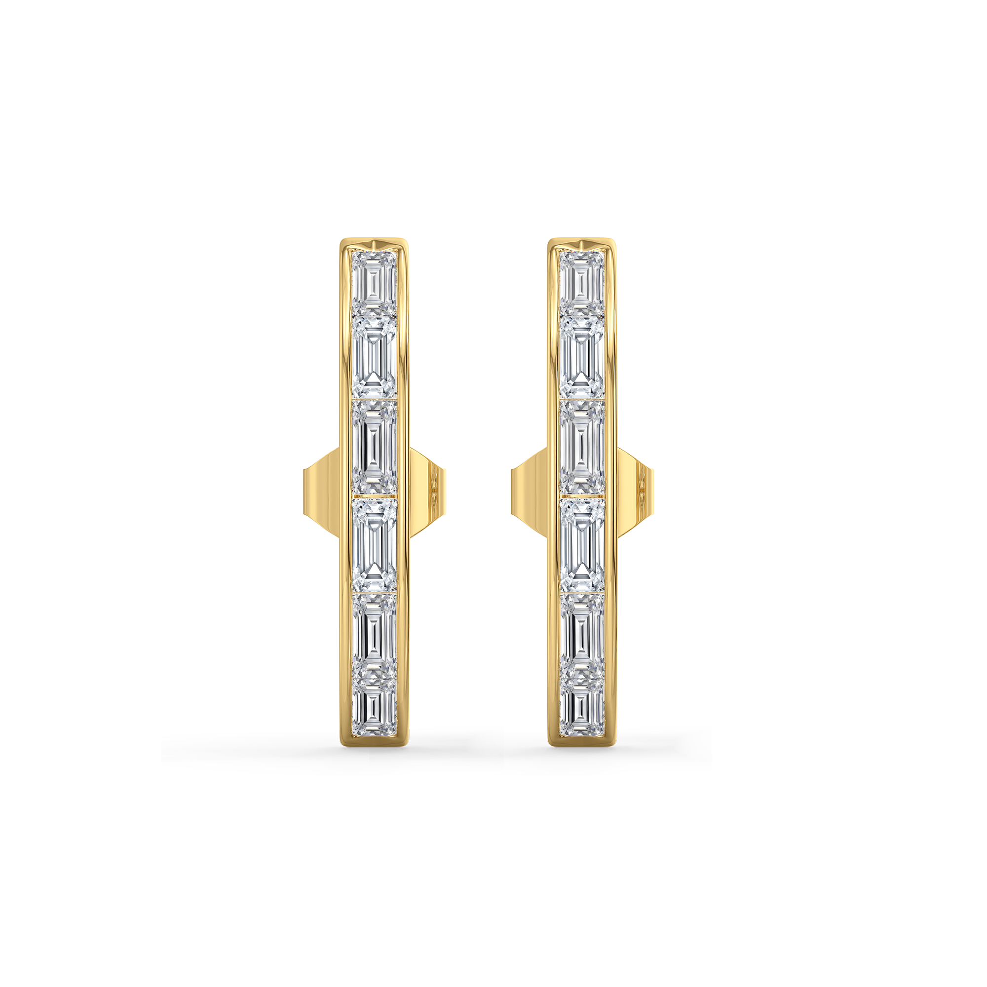 Baguette Brilliance - Lab Diamond Hoop Earrings