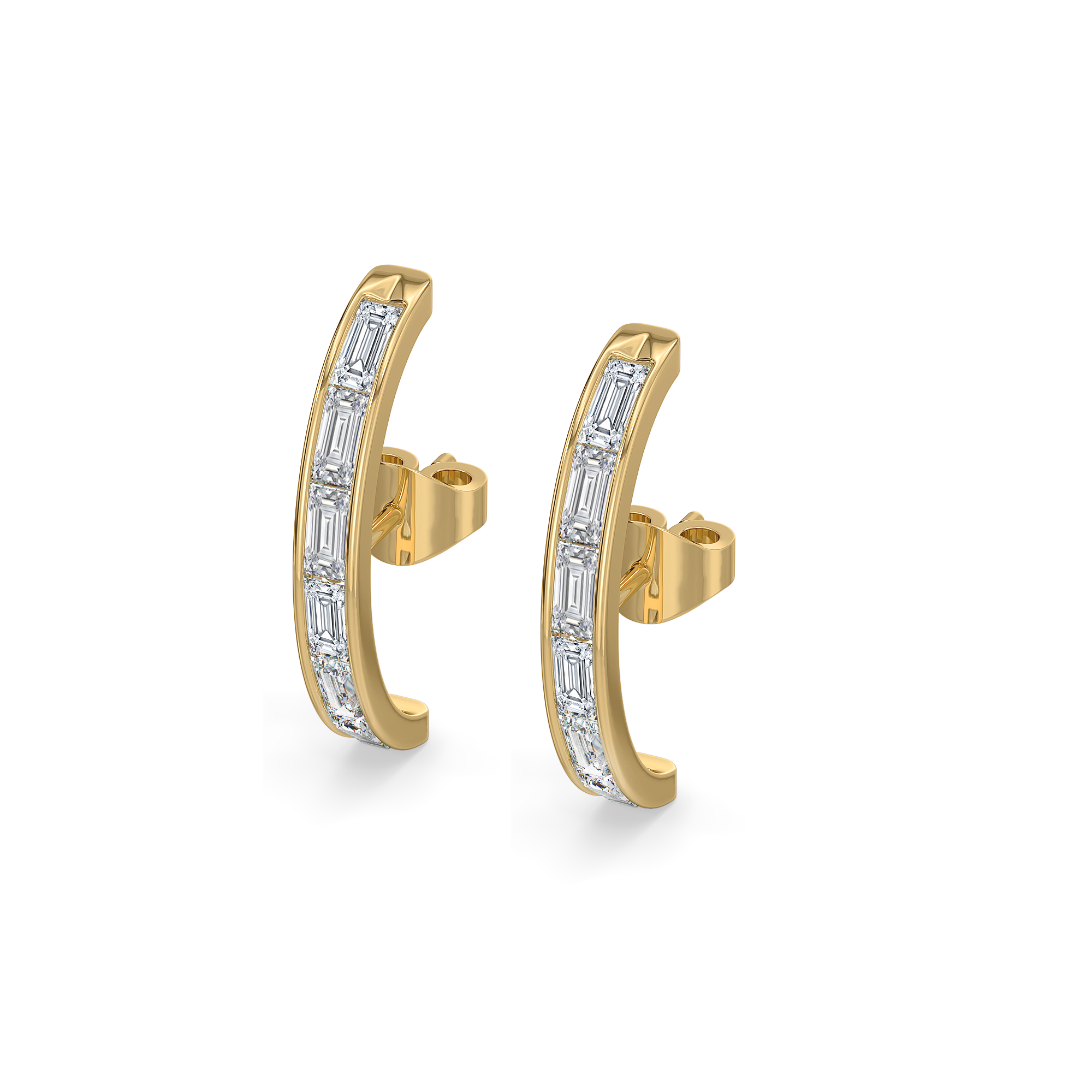 Baguette Brilliance - Lab Diamond Hoop Earrings Main image