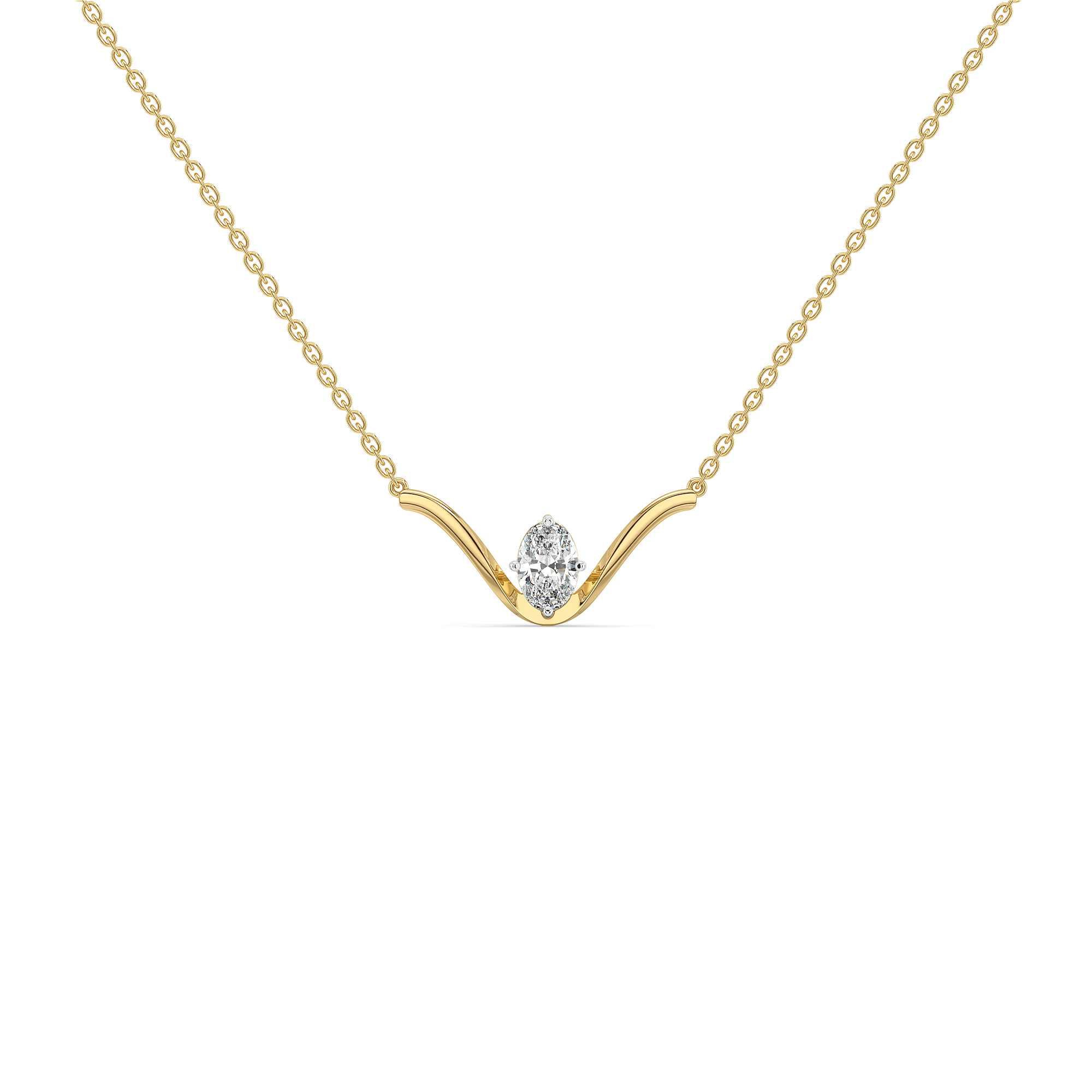Elegant Oval - Pure Gold Lab Diamond Necklace Secondary image