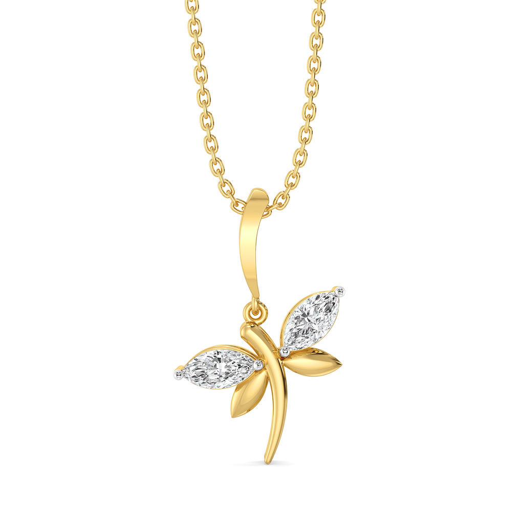 Dragonfly Dance - Lab Diamond Pendant