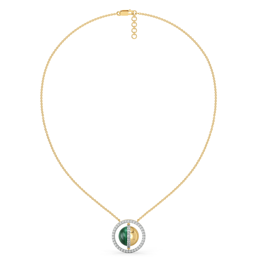 Malachite Muse - Lab Diamond Necklace