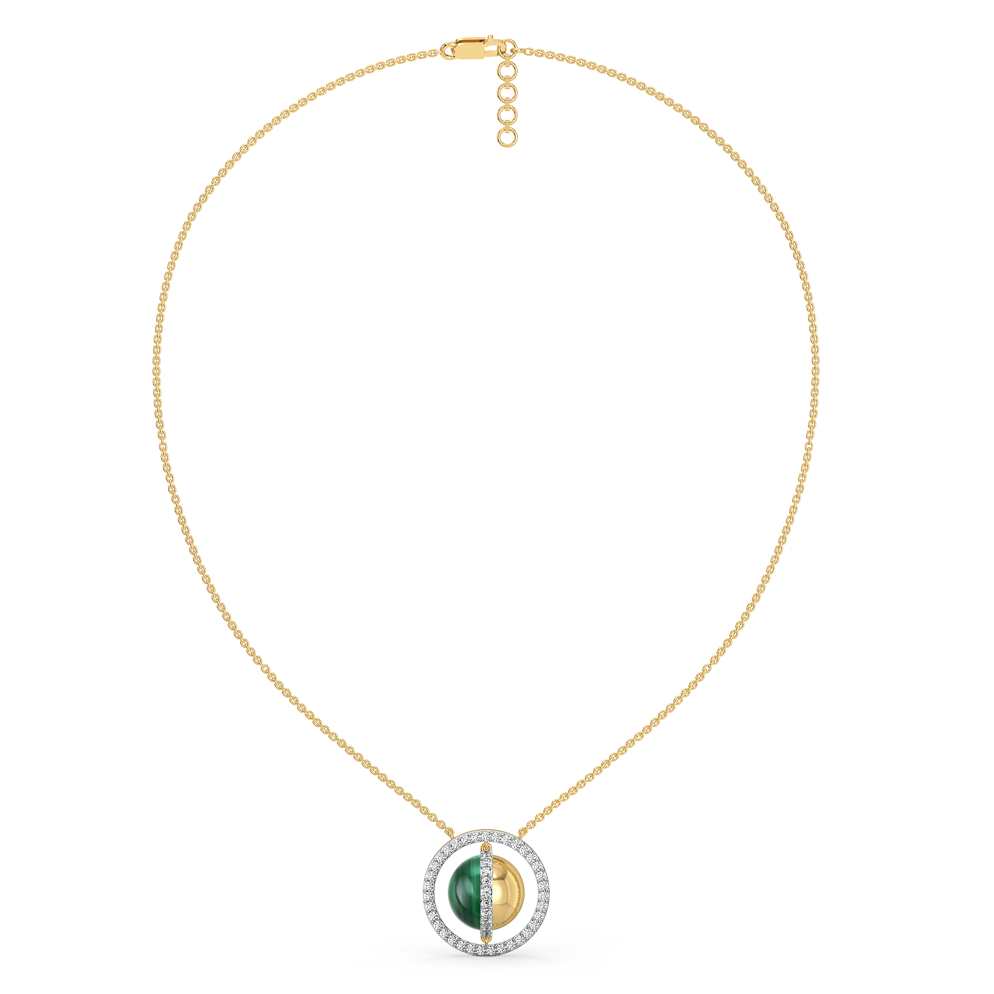 Malachite Muse - Lab Diamond Necklace