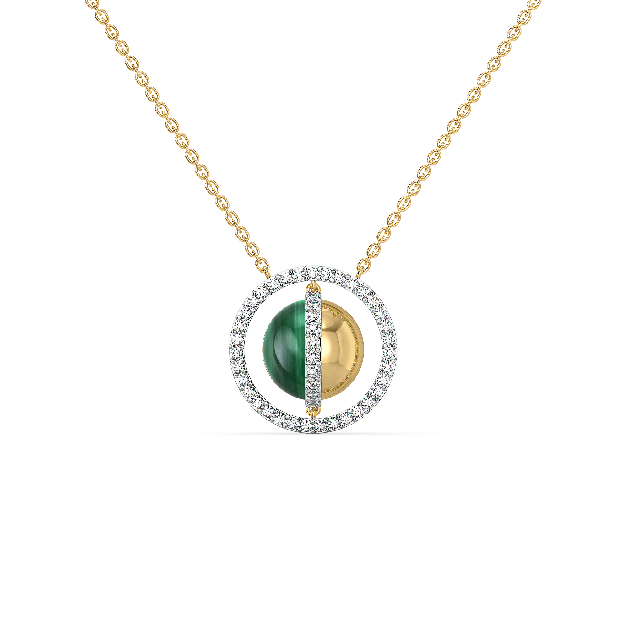 Malachite Muse - Lab Diamond Necklace Main image